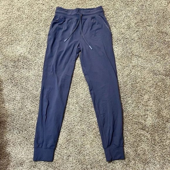 SP Athletics Ankle Pants Women Blue Jogger 27" High Rise Drawstring Long‎ Small - Picture 1 of 10